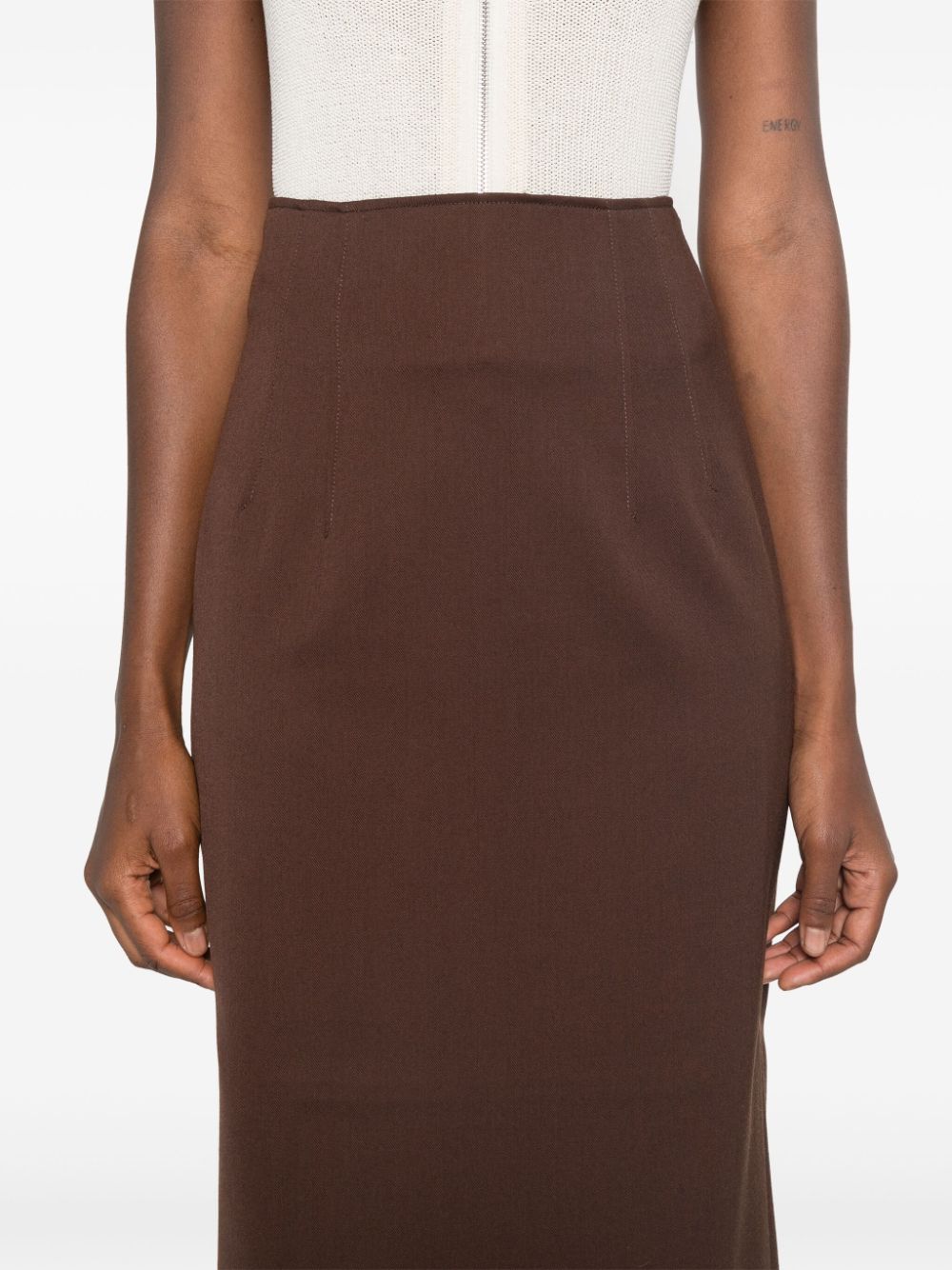 Shop The Andamane Shelby Maxi Skirt In Brown