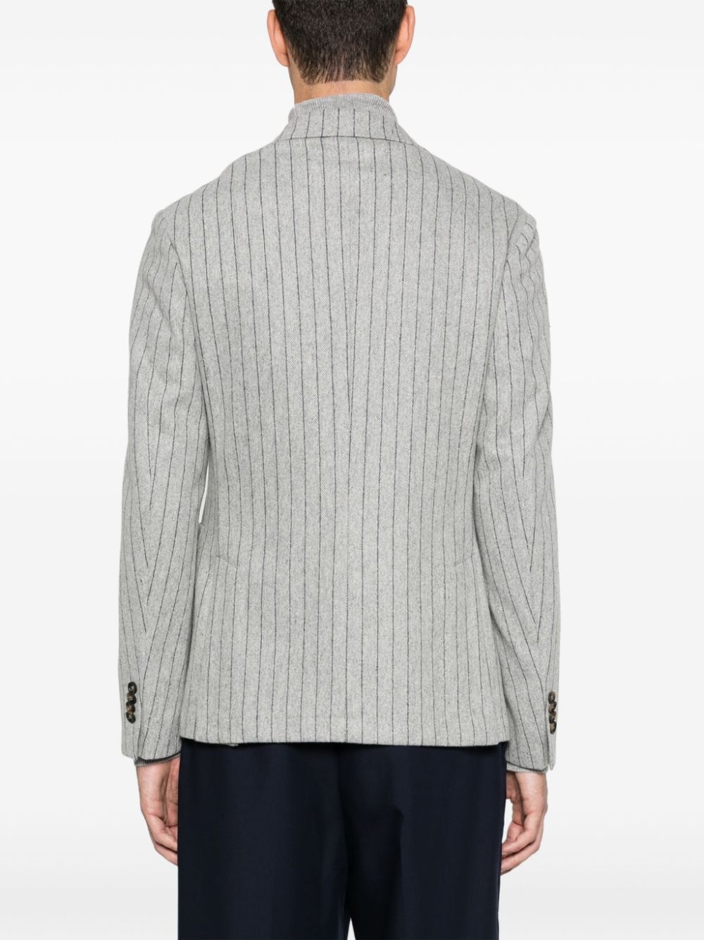 Shop Manuel Ritz Pinstripe Single-breasted Blazer In Grey