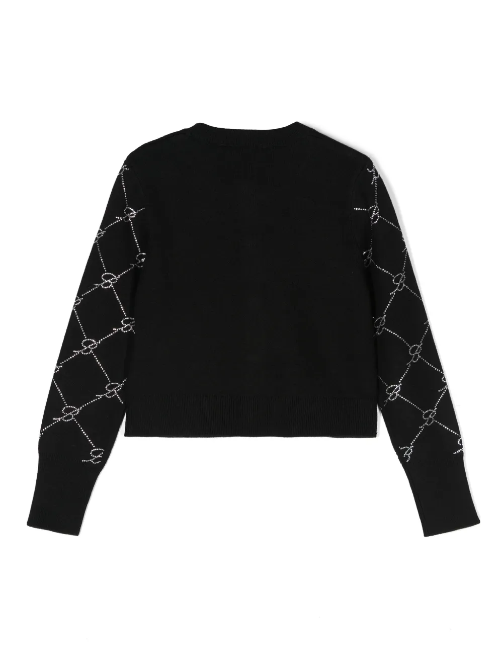 Miss Blumarine Vest met logo van stras - Zwart