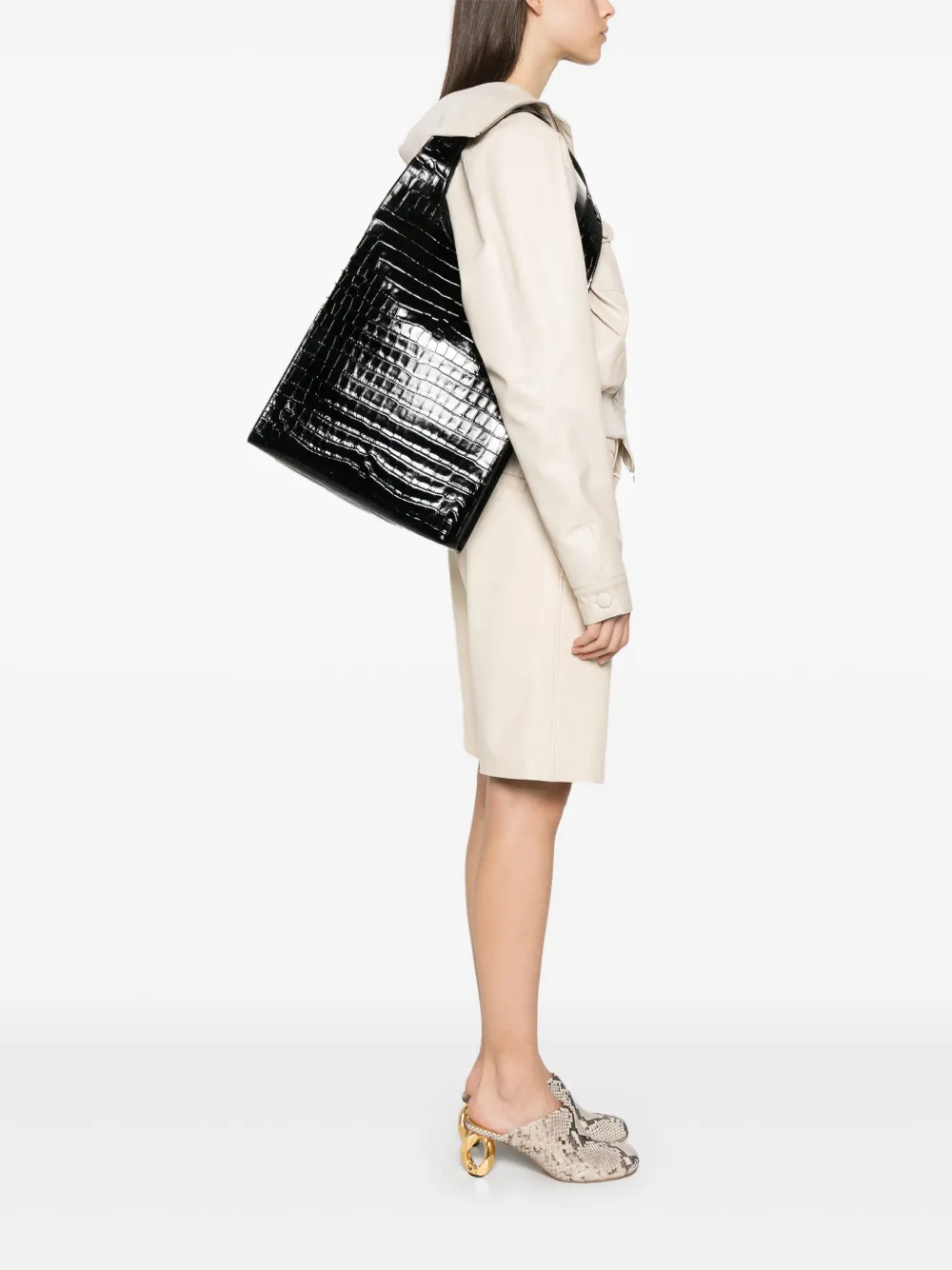 Coperni Shopper met logoprint - Zwart