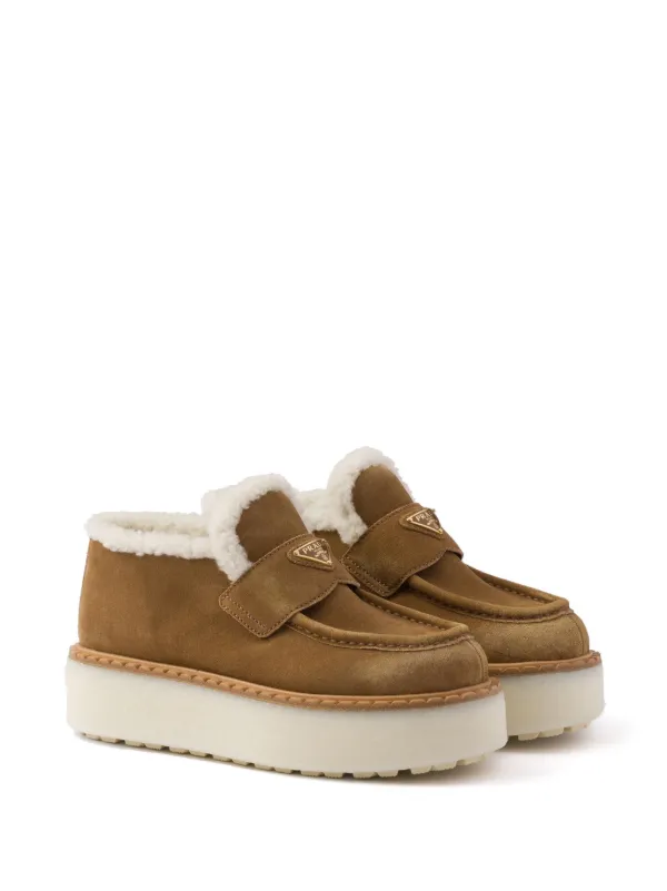 Prada Suede Loafers | Brown | FARFETCH