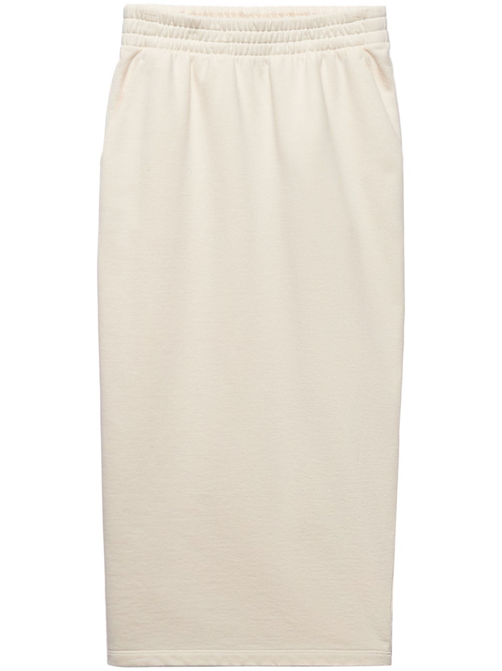 Shop Prada Cotton Sweatskirt In Neutrals