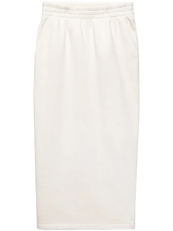 Prada Cotton Midi Skirt in Neutrals