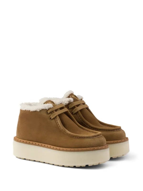 Prada Suede Chukka Boots | Brown | FARFETCH