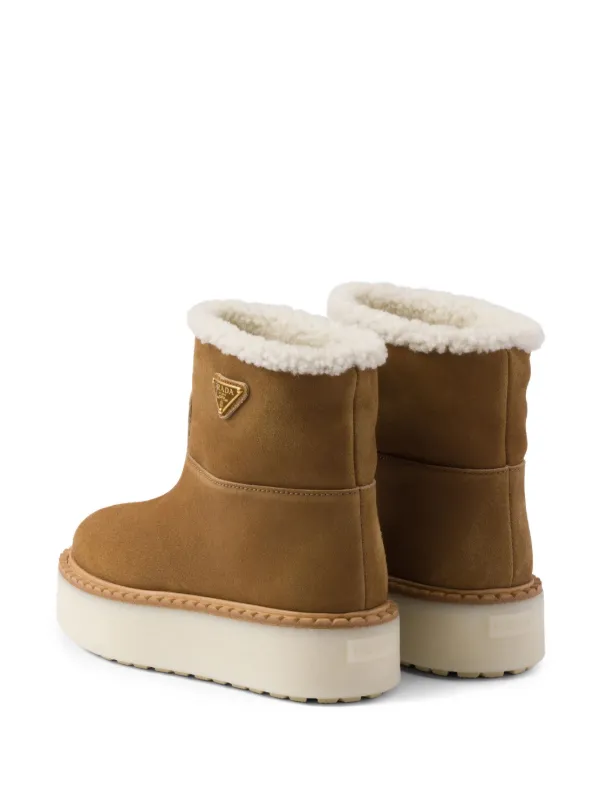 Prada Suede Booties | Brown | FARFETCH