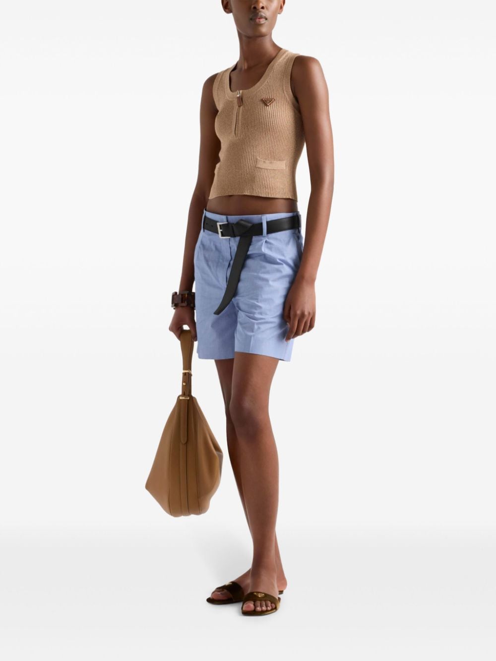 Prada Gebreide tanktop - Beige