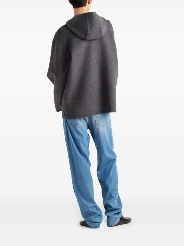 Prada Wool Hoodie Jacket | Grey | FARFETCH