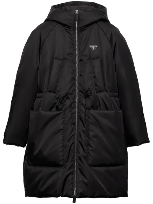 Prada manteau à plaque logo - Noir - Prada - Modalova