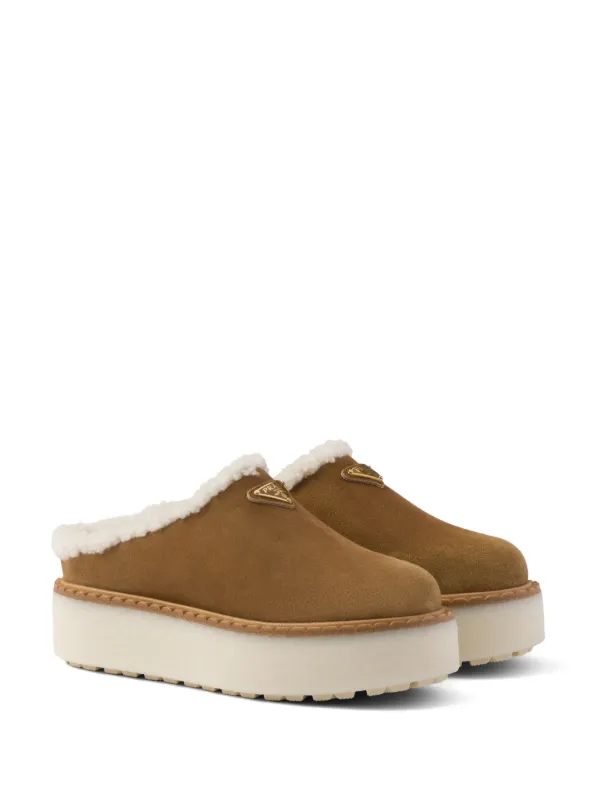 Prada 50mm enamel-logo Mules | Brown | FARFETCH Prada 50mm enamel-logo Mules | Brown | FARFETCH