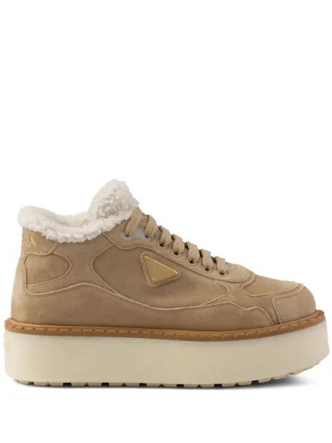 Prada tenis midi de gamuza