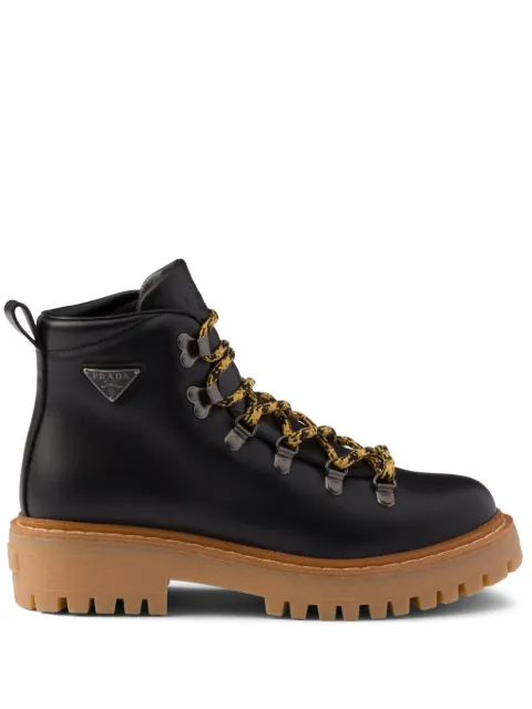 Prada leather combat boots
