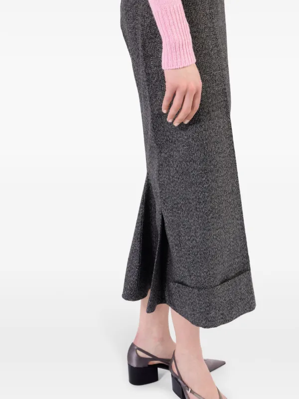 【関税&送料込み】Prada Wool Long Skirt Prada A-line Maxi Skirt | Grey | FARFETCH