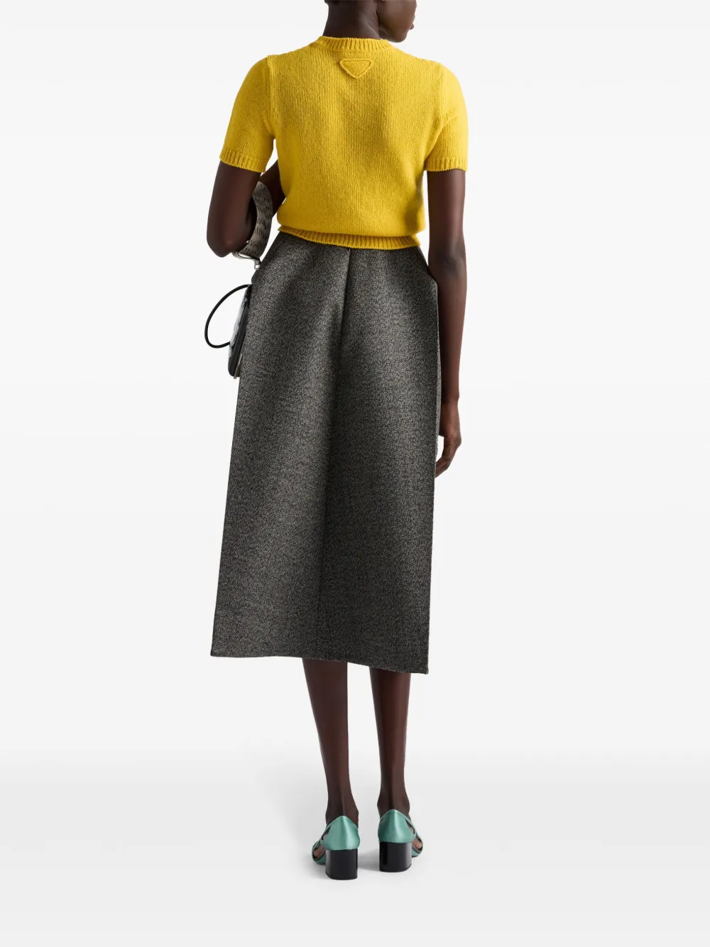 Prada Mouliné midi-rok Grijs
