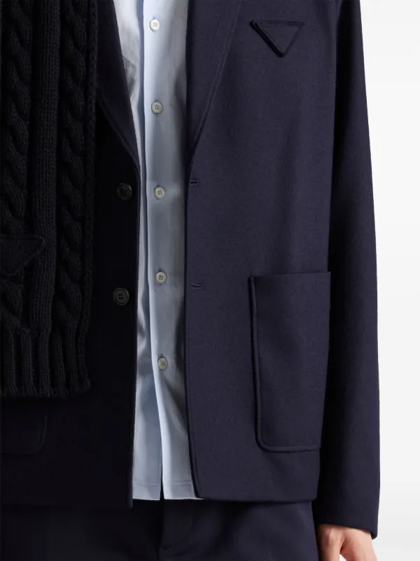 Prada single-breasted Wool Jacket | Blue | FARFETCH
