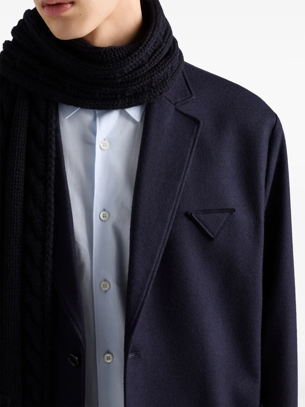 Prada wollen jack met enkele rij knopen Blauw