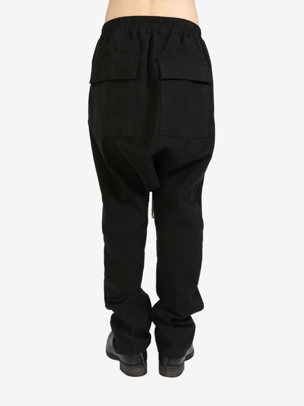 Shop Rick Owens Cotton Trousers In Black