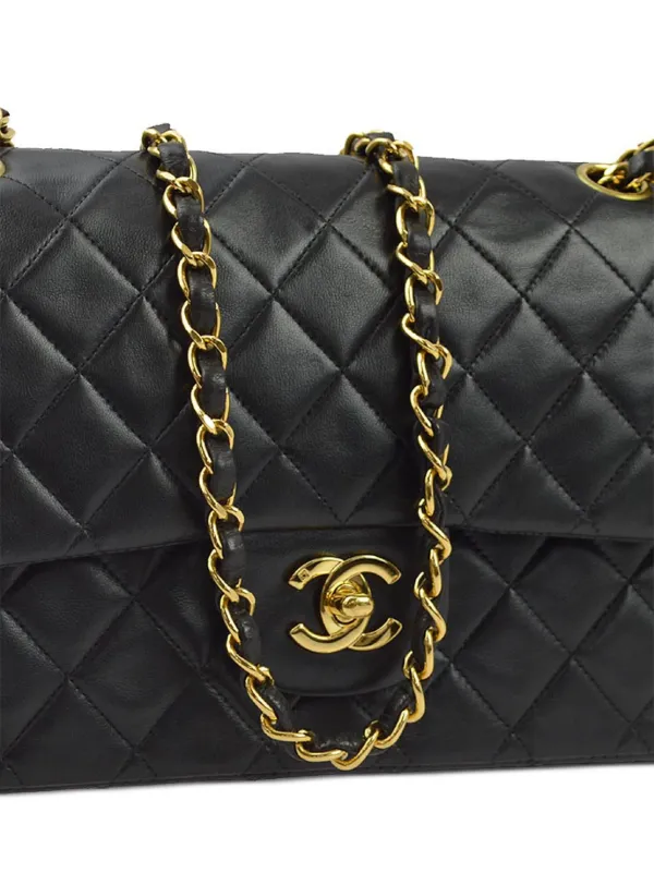 CHANEL Pre Owned 1998 Medium Double Flap Shoulder Bag Black FARFETCH IE