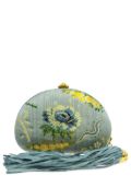 CHANEL Pre-Owned 1992 floral-jacquard clutch bag - Blue