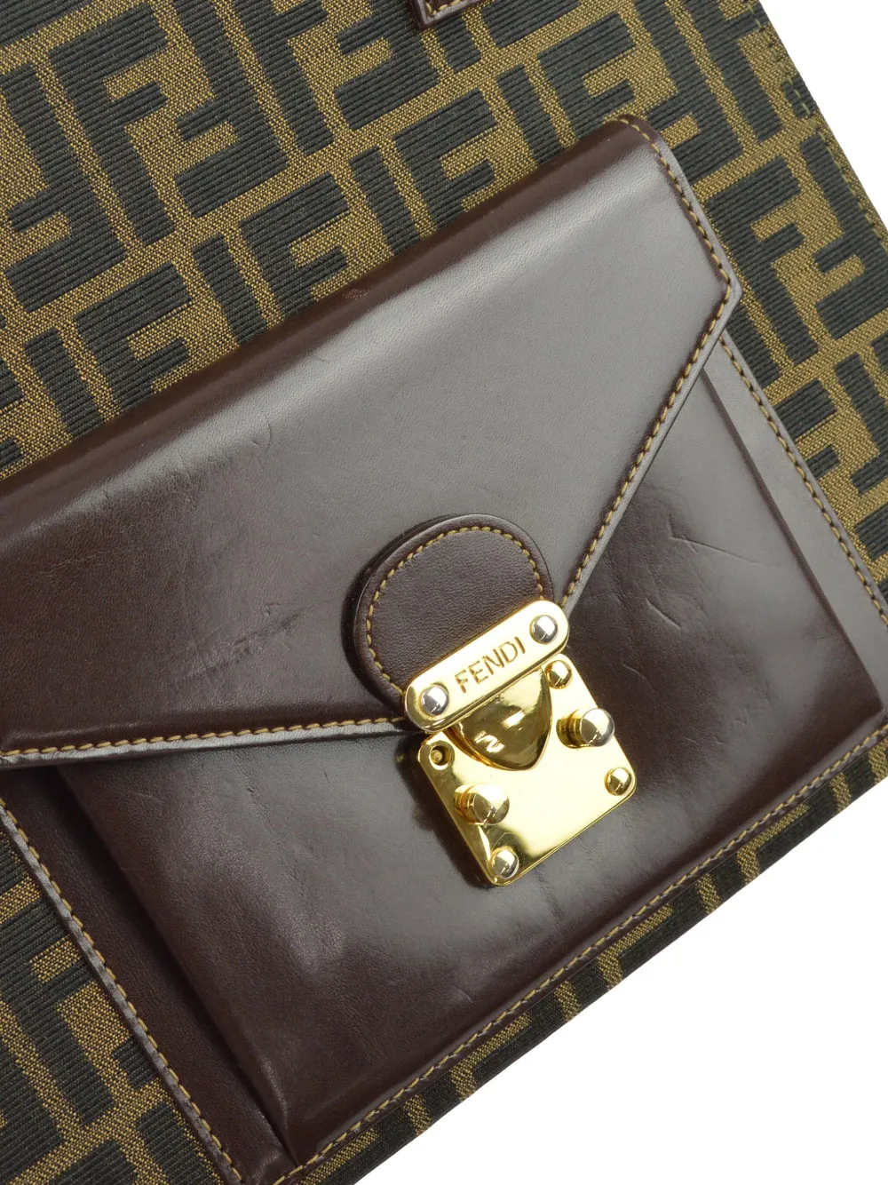 Pre-owned Fendi 1990-2000s Zucca Two-way Handbag In Brown