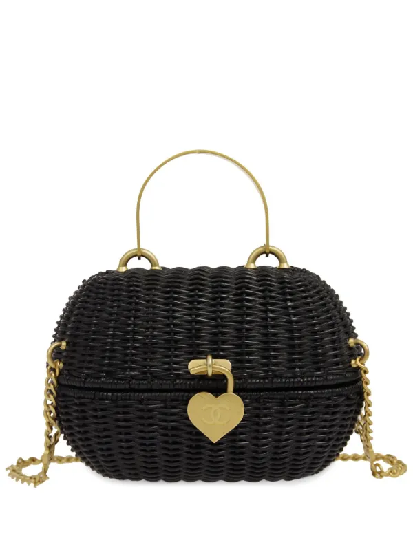 Chanel Pre-owned 2005 Heart Lock Basket Two-way Bag in Black
