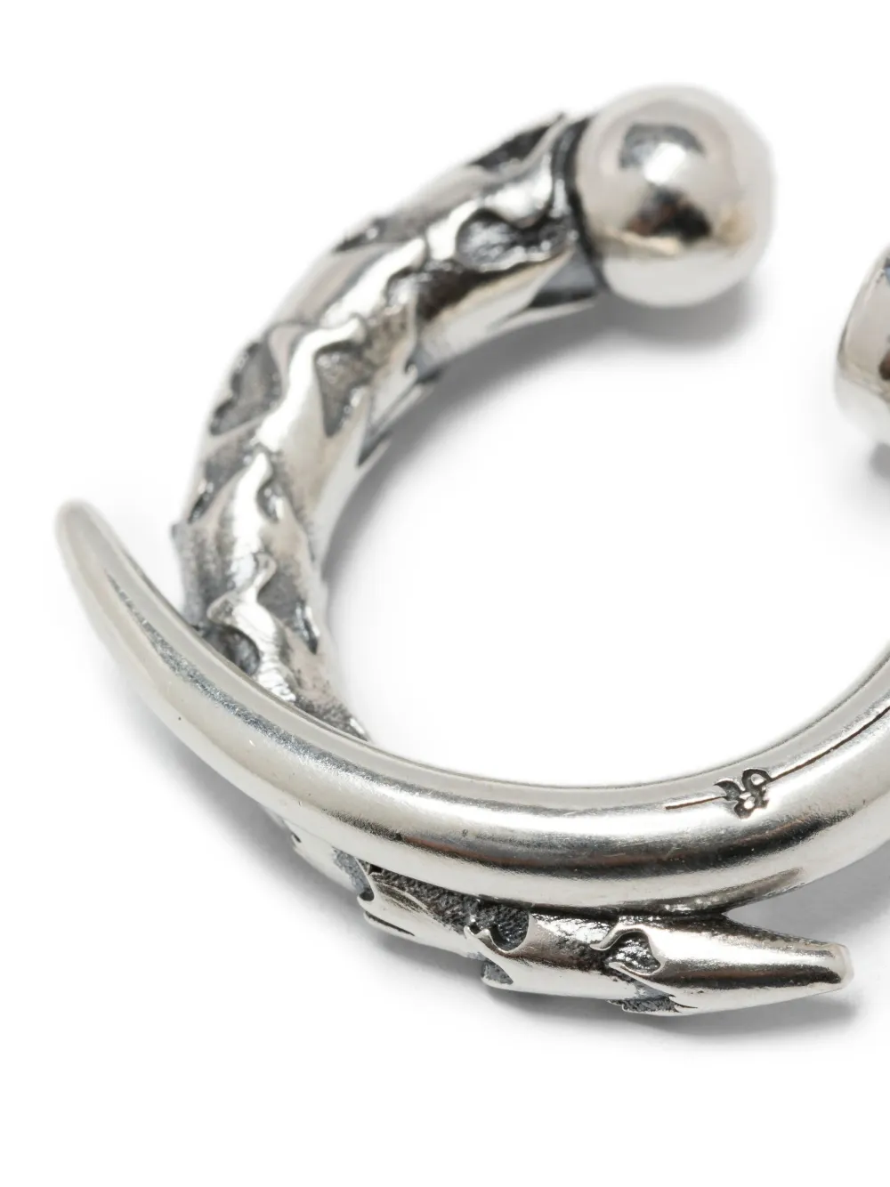 Kusikohc Textured Claw Ear Cuff In Metallic