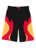 KUSIKOHC Rider flame-print shorts - Black