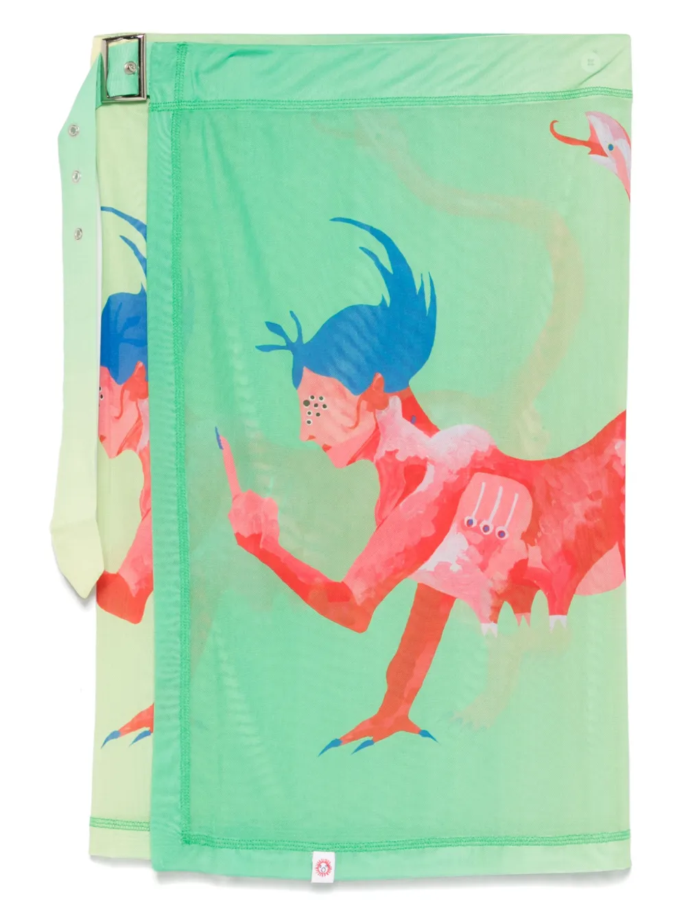 Charles Jeffrey Loverboy mesh wrap skirt | Green | Image 1