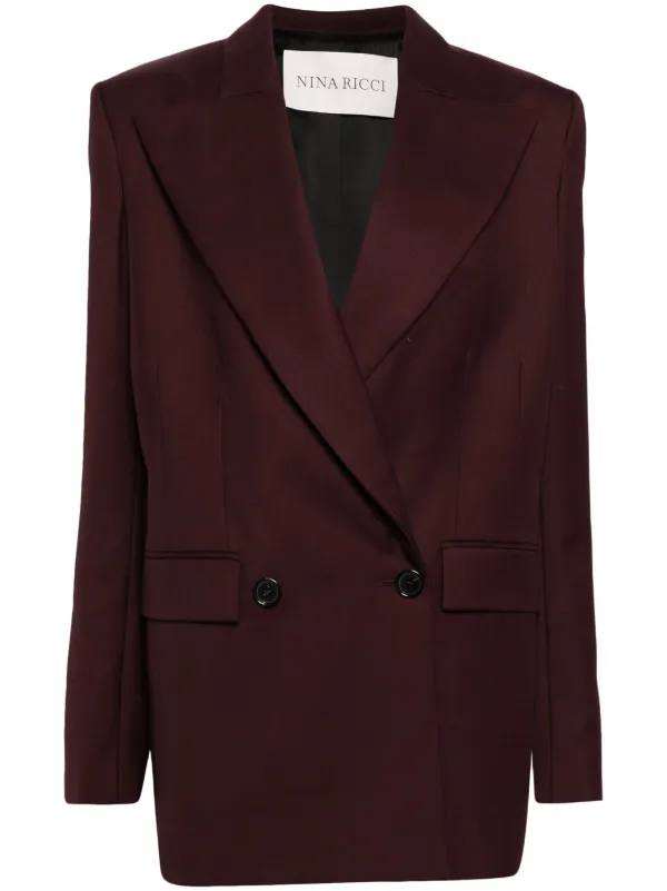 Nina Ricci Gabardine Blazer in Red
