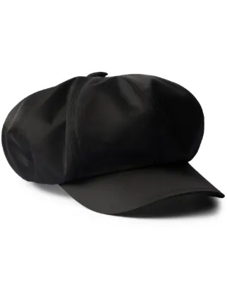Prada Re-Nylon Newsboy Cap | Black | FARFETCH