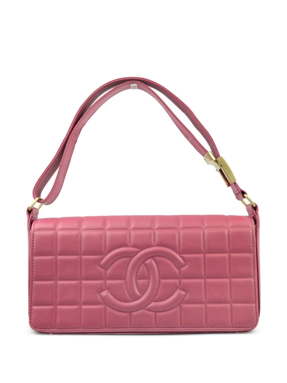 Pre-owned Chanel 2003 Choco Bar Shoulder Bag In Pink