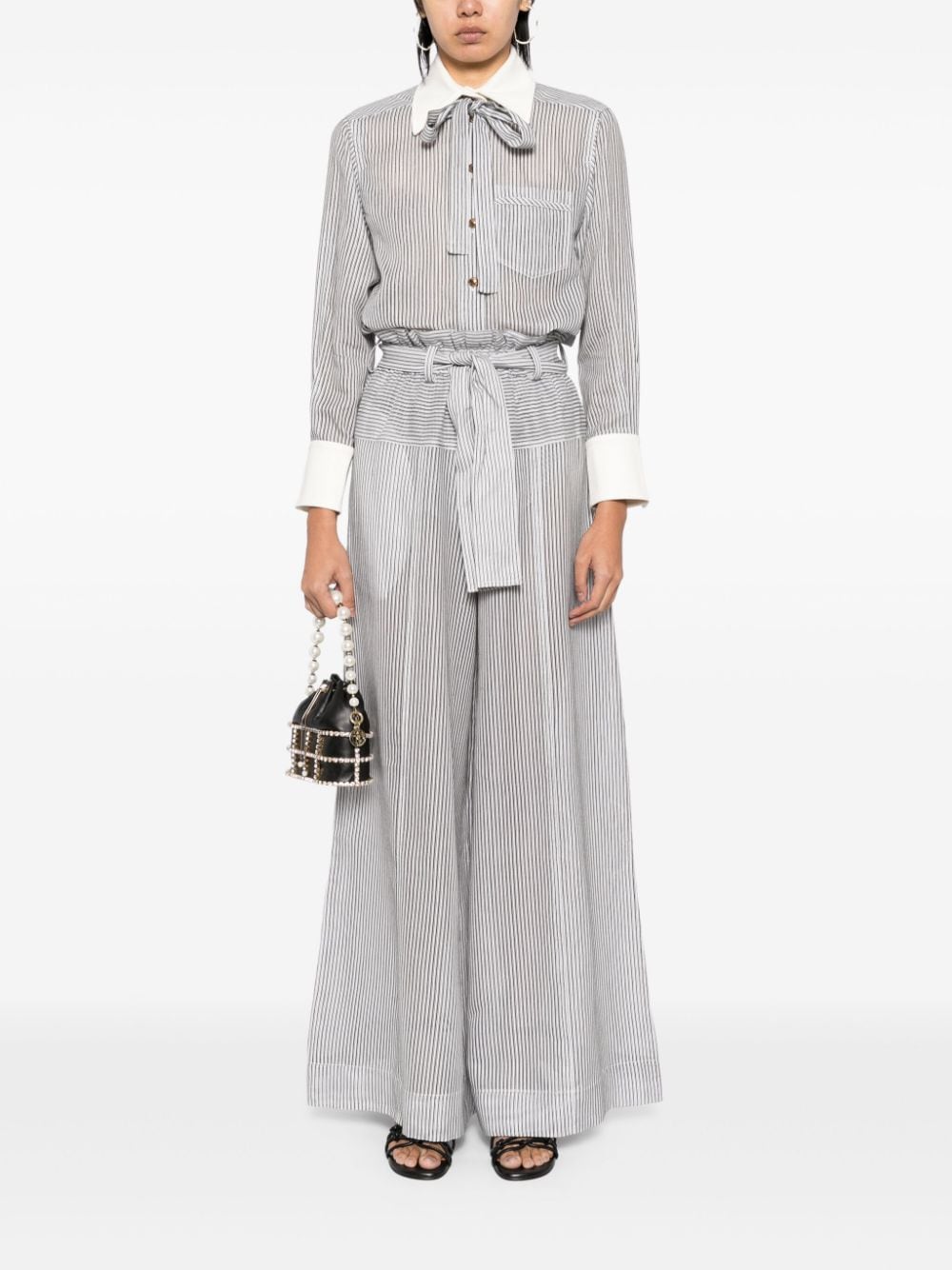 Shop Zimmermann Illustration Paperbag Pants In White