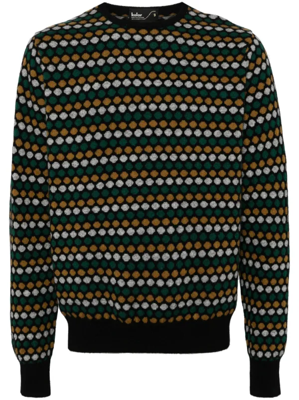 kolor カシミヤニット ポルカドット プルオーバー Kolor ポルカドット プルオーバー | ブラック | FARFETCH JP