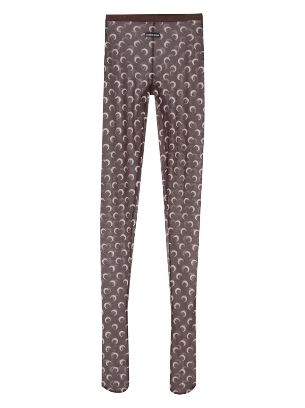 MARINE SERREタイツ Moon Rhinestoned Jersey Stirrup Leggings • Marine Serre