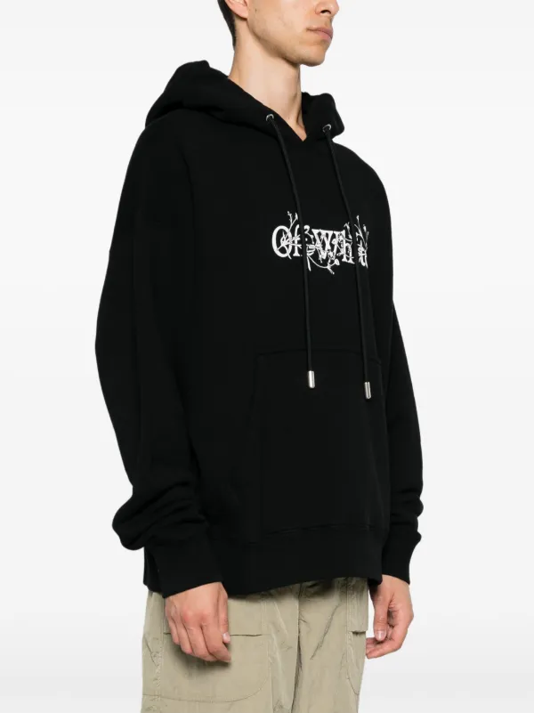 Off White Bookish Flowers Hoodie Black FARFETCH AO