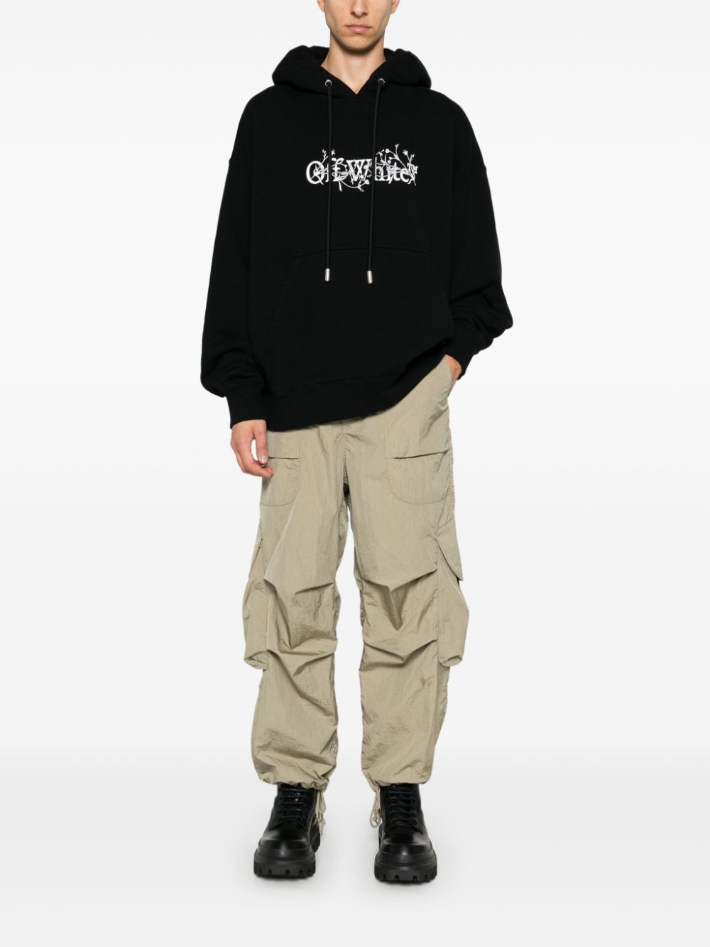 Off-White Bookish Flowers hoodie - Zwart