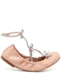 René Caovilla Caterina leather ballerina shoes - Pink