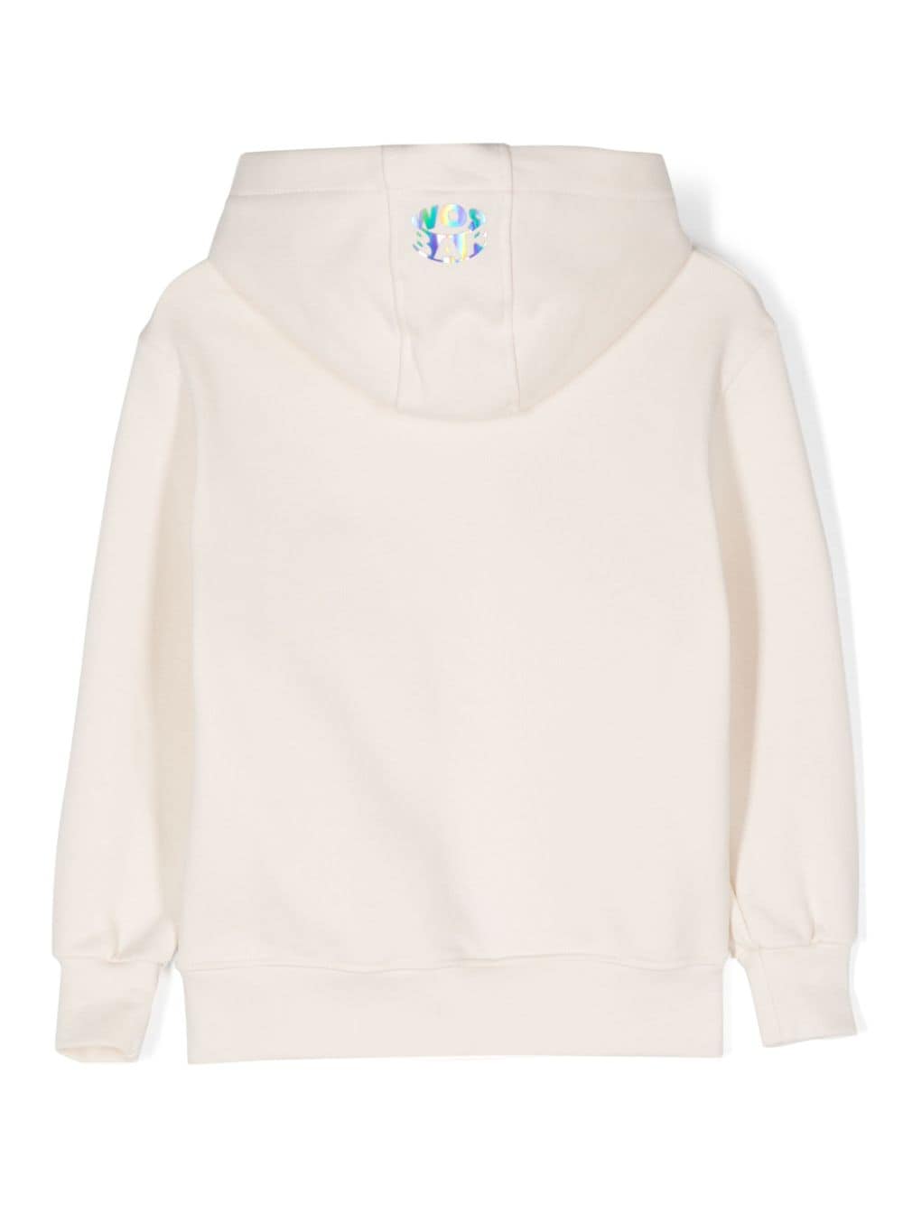 Shop Barrow Rubberised-logo Hoodie In Neutrals