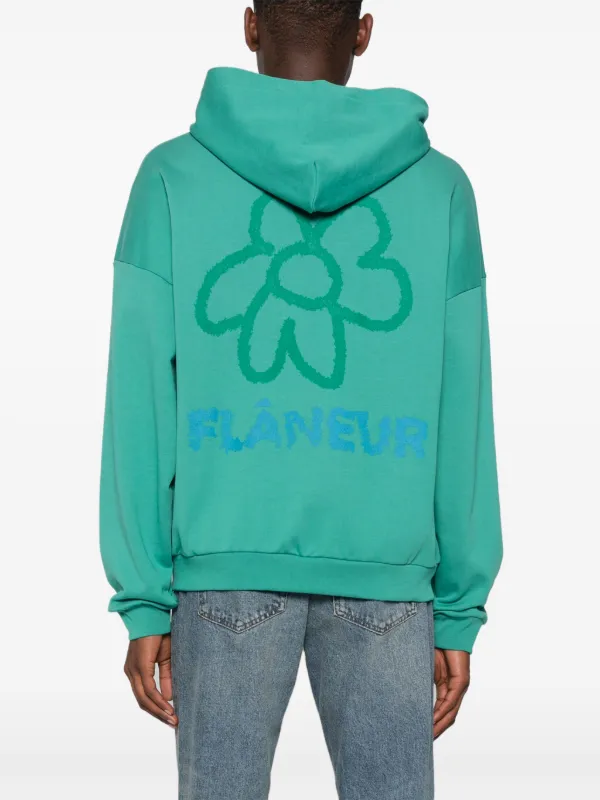 FLANEUR Flower zip up Hoodie Green FARFETCH AO