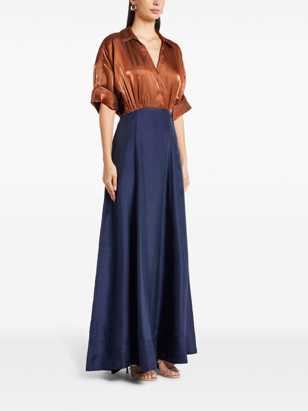 Shop Staud Shubert Maxi Dress In Brown