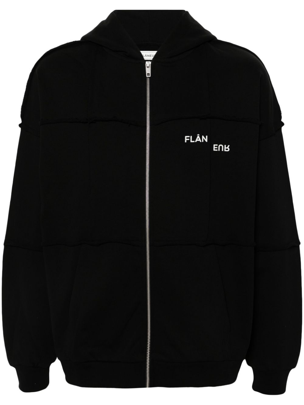 Shop Flâneur Zip-up Hoodie In Black