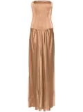 Alberta Ferretti satin maxi dress - Brown