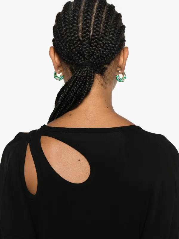 Tシャツ・カットソー Victoria Beckham 'Twist Detail' blouse Victoria Beckham twist-detail Jersey T-shirt | Black | FARFETCH