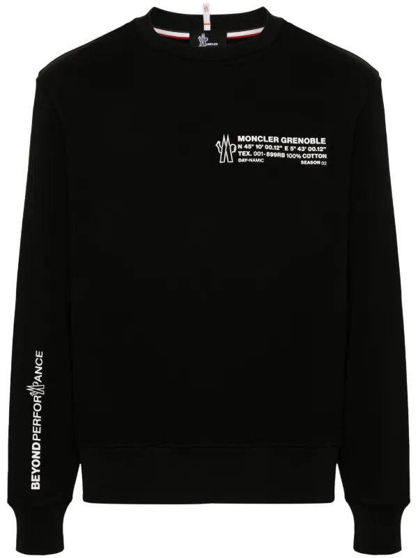 Moncler Grenoble logo print Sweatshirt Black FARFETCH HK