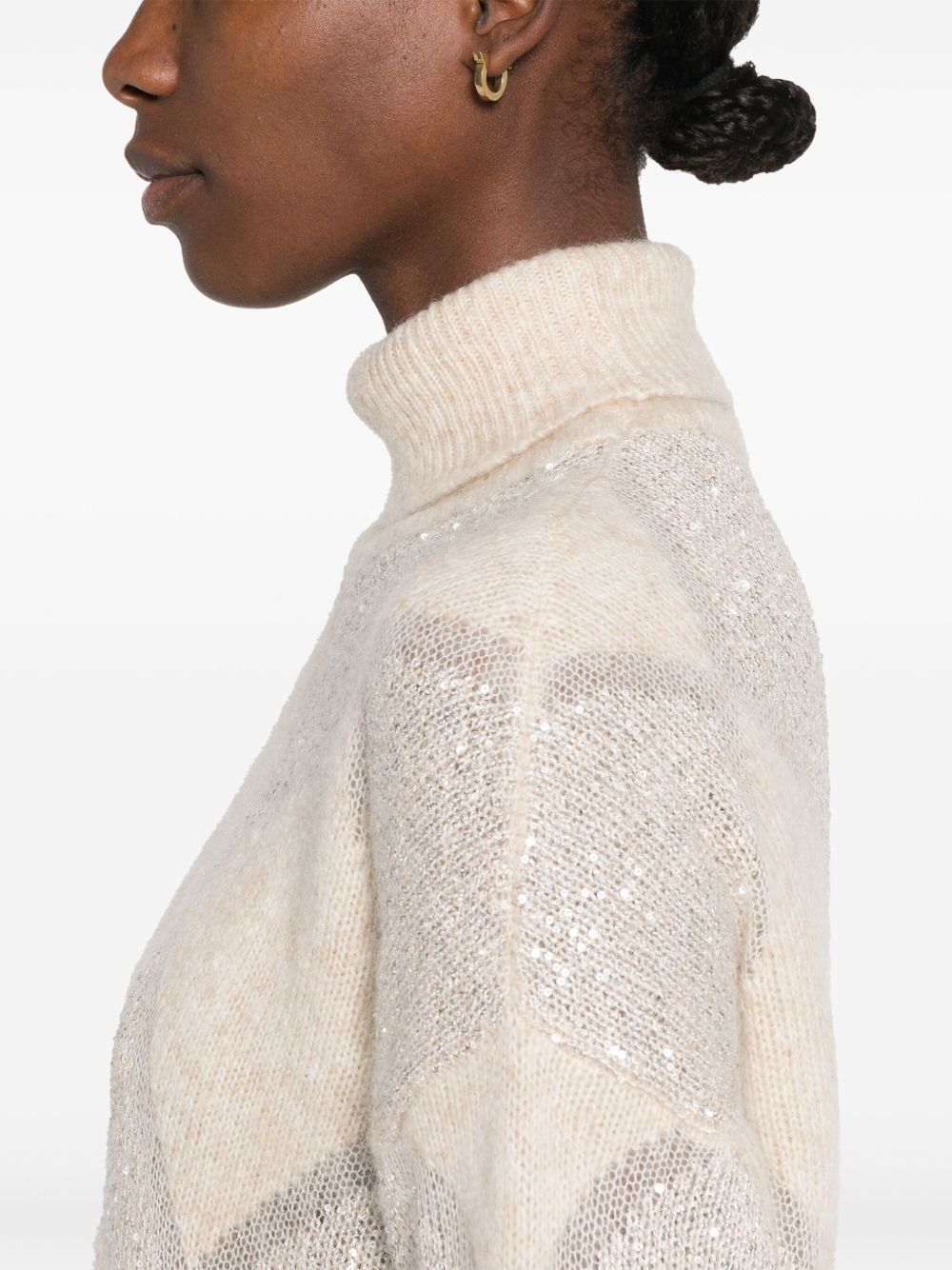 Find the best buy Brunello Cucinelli sequinned sweater Women