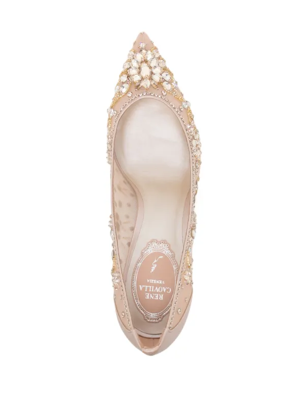 Rene Caovilla ビジュー付きパンプス