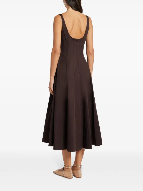 Staud Wells Midi Dress - Brown