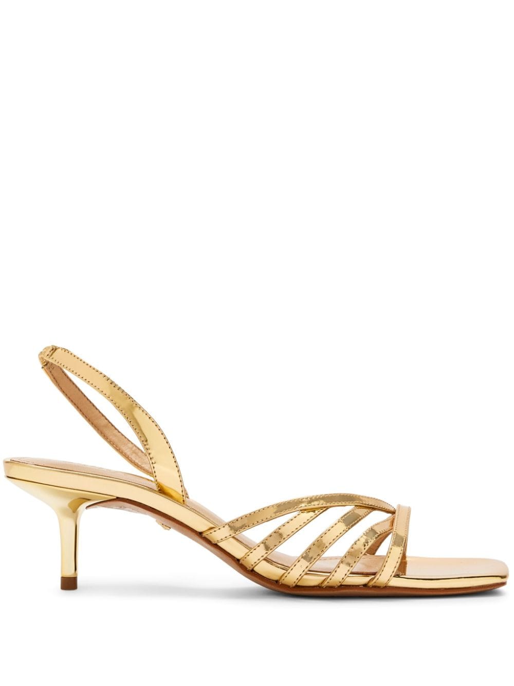 Schutz 50mm leather sandals Gold