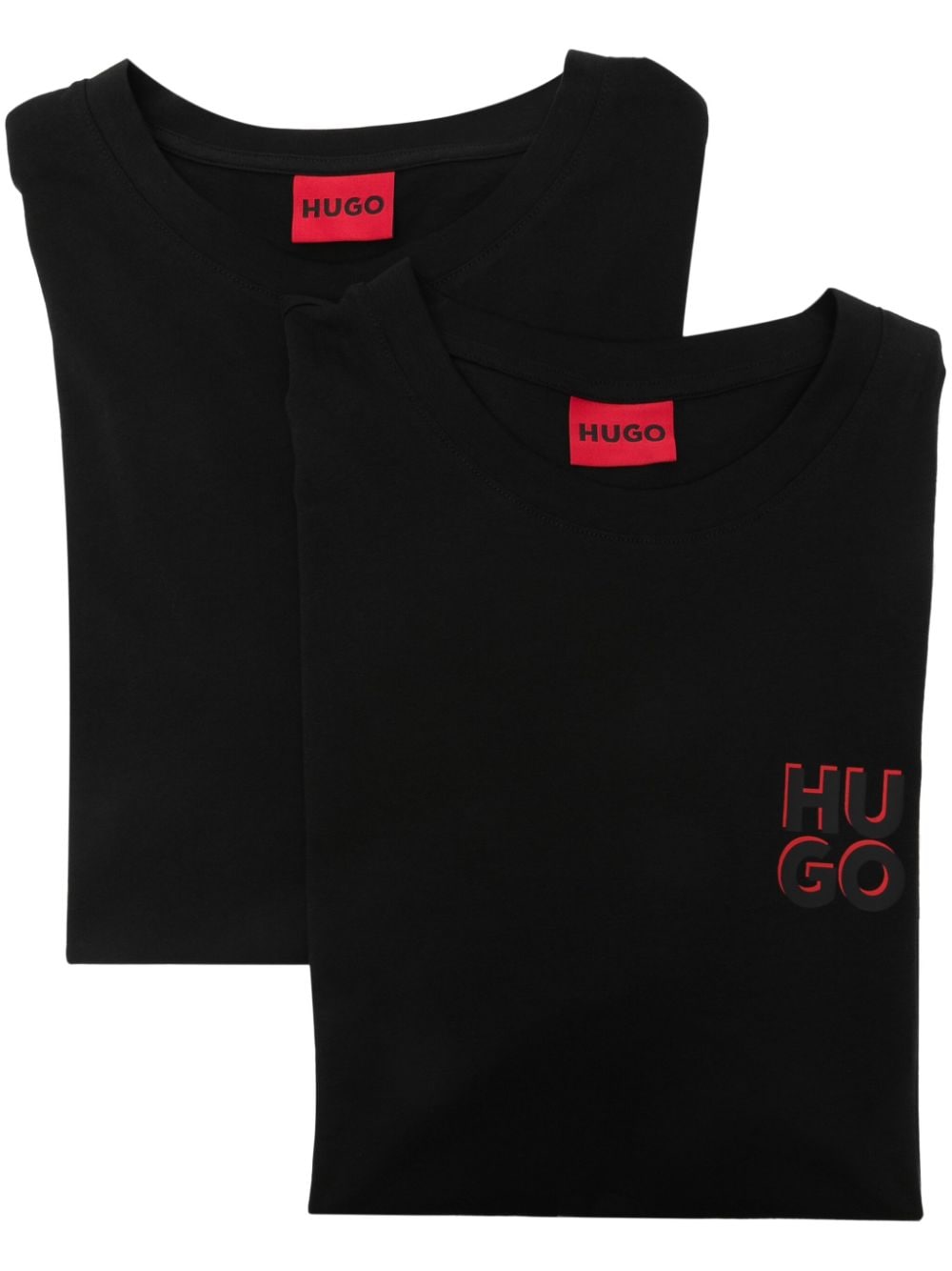 Shop Hugo Logo-print T-shirt (pack Of Two) In Black