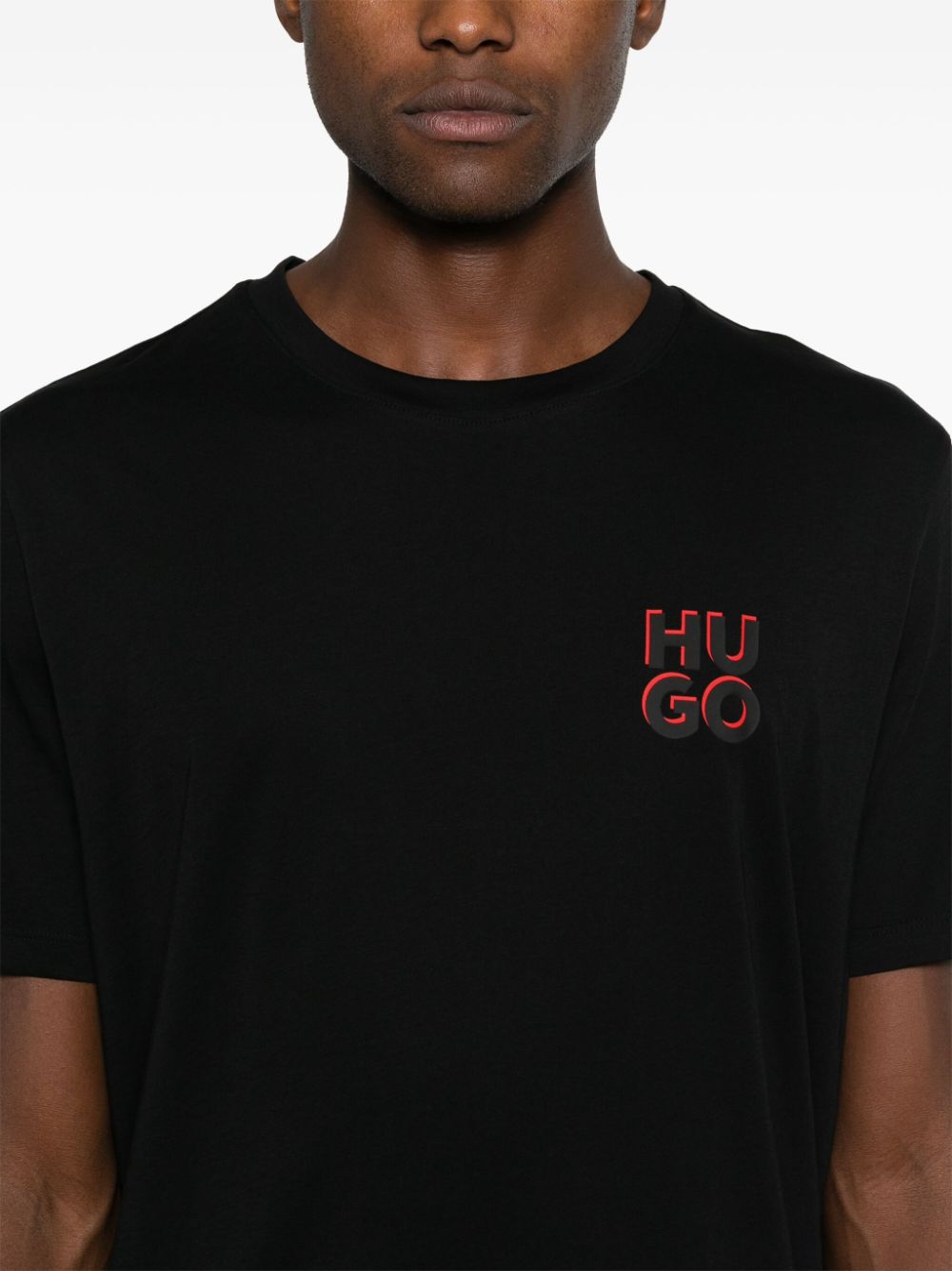 Shop Hugo Logo-print T-shirt (pack Of Two) In Black