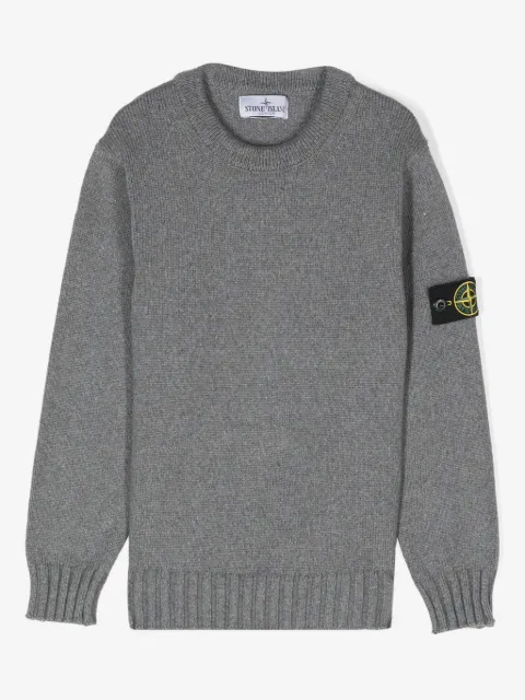Stone Island Junior suéter con distintivo Compass